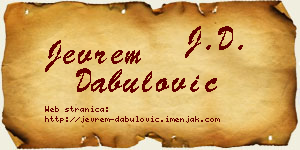 Jevrem Dabulović vizit kartica